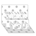 Polka Dots - Silver Gray on White THANK YOU 3D Greeting Card (7x5)