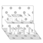 Polka Dots - Silver Gray on White Get Well 3D Greeting Card (7x5)