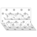 Polka Dots - Silver Gray on White Merry Xmas 3D Greeting Card (8x4)