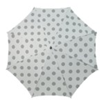 Polka Dots - Silver Gray on White Golf Umbrella