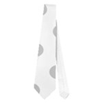 Polka Dots - Silver Gray on White Necktie (One Side)