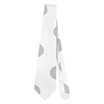 Polka Dots - Silver Gray on White Necktie (Two Side)