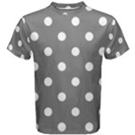 Polka Dots - White on Gray Men s Cotton Tee
