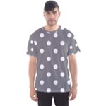 Polka Dots - White on Gray Men s Sport Mesh Tee