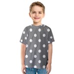 Polka Dots - White on Gray Kid s Sport Mesh Tee