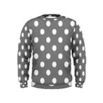 Polka Dots - White on Gray Kid s Sweatshirt