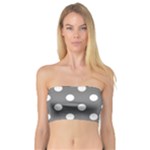 Polka Dots - White on Gray Bandeau Top