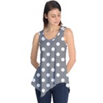 Polka Dots - White on Gray Sleeveless Tunic