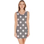 Polka Dots - White on Gray Bodycon Dress