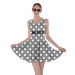 Polka Dots - White on Gray Skater Dress