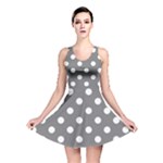 Polka Dots - White on Gray Reversible Skater Dress