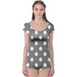 Polka Dots - White on Gray Boyleg Leotard (Ladies)