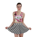 Polka Dots - White on Gray Mini Skirt