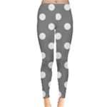 Polka Dots - White on Gray Women s Leggings