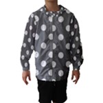 Polka Dots - White on Gray Hooded Wind Breaker (Kids)