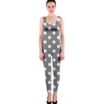 Polka Dots - White on Gray OnePiece Catsuit