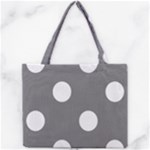 Polka Dots - White on Gray Mini Tote Bag