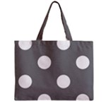 Polka Dots - White on Gray Zipper Mini Tote Bag