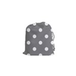 Polka Dots - White on Gray Drawstring Pouch (XS)