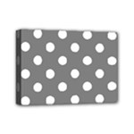 Polka Dots - White on Gray Mini Canvas 7  x 5  (Stretched)