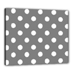 Polka Dots - White on Gray Canvas 24  x 20  (Stretched)