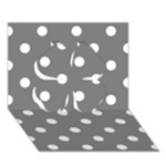 Polka Dots - White on Gray Clover 3D Greeting Card (7x5)