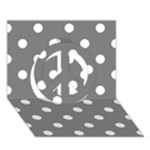 Polka Dots - White on Gray Peace Sign 3D Greeting Card (7x5)