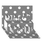 Polka Dots - White on Gray Miss You 3D Greeting Card (7x5)