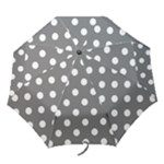 Polka Dots - White on Gray Folding Umbrella