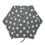 Polka Dots - White on Gray Mini Umbrella
