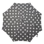 Polka Dots - White on Gray Hook Handle Umbrella (Large)