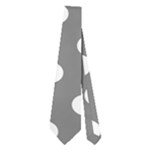 Polka Dots - White on Gray Necktie (Two Side)