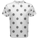 Polka Dots - Gray on White Men s Cotton Tee