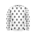 Polka Dots - Gray on White Kid s Sweatshirt