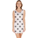 Polka Dots - Gray on White Bodycon Dress