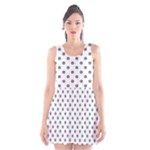 Polka Dots - Gray on White Scoop Neck Skater Dress