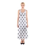 Polka Dots - Gray on White Full Print Maxi Dress