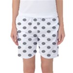 Polka Dots - Gray on White Women s Basketball Shorts