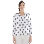 Polka Dots - Gray on White Wind Breaker (Women)