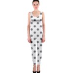 Polka Dots - Gray on White OnePiece Catsuit