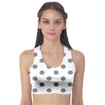 Polka Dots - Gray on White Women s Sports Bra