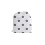Polka Dots - Gray on White Drawstring Pouch (S)