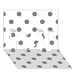 Polka Dots - Gray on White I Love You 3D Greeting Card (7x5)