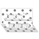 Polka Dots - Gray on White Best Friends 3D Greeting Card (8x4)