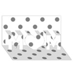 Polka Dots - Gray on White MOM 3D Greeting Card (8x4)