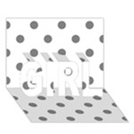 Polka Dots - Gray on White GIRL 3D Greeting Card (7x5)