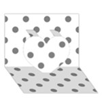 Polka Dots - Gray on White Heart 3D Greeting Card (7x5)