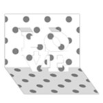 Polka Dots - Gray on White LOVE 3D Greeting Card (7x5)
