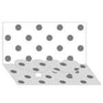 Polka Dots - Gray on White Twin Heart Bottom 3D Greeting Card (8x4)