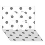 Polka Dots - Gray on White Clover 3D Greeting Card (7x5)